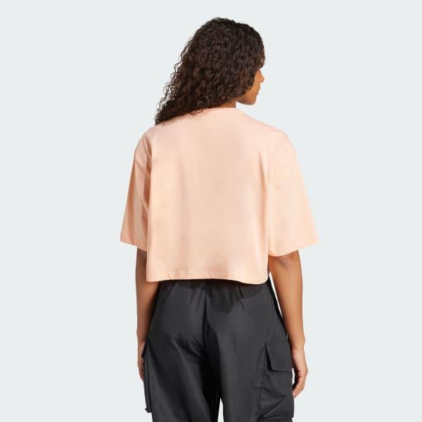 adidas Essentials Crop Tee Black 2XL Womens Product Image