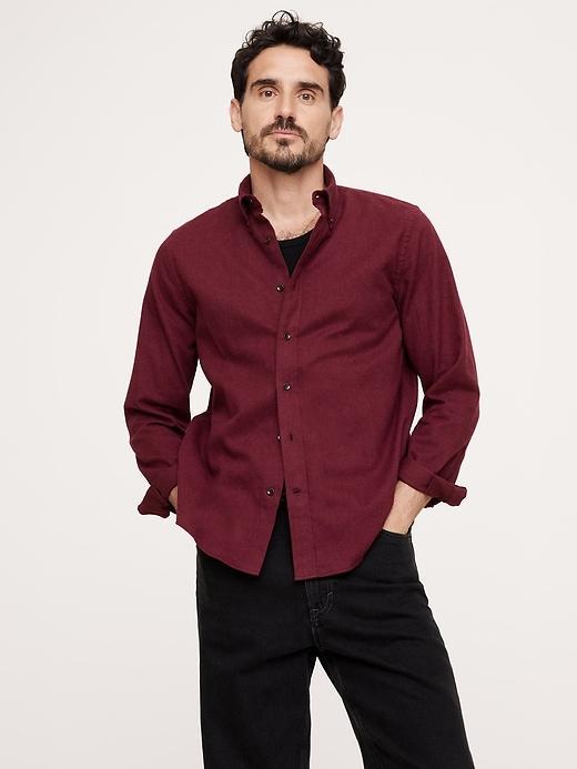 Standard-Fit Cotton Flannel Shirt Product Image