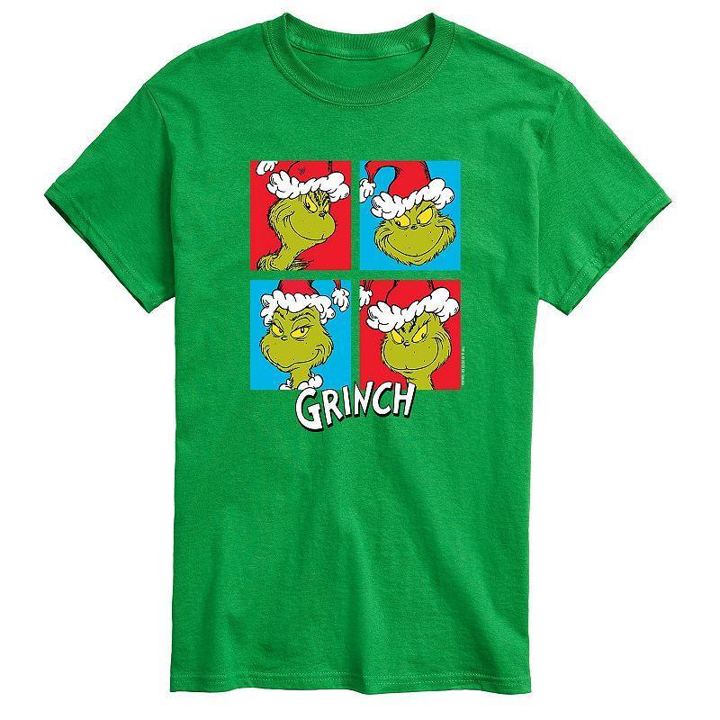 Men's Dr. Seuss Grinch Grid Tee, Size: Large, Black Product Image