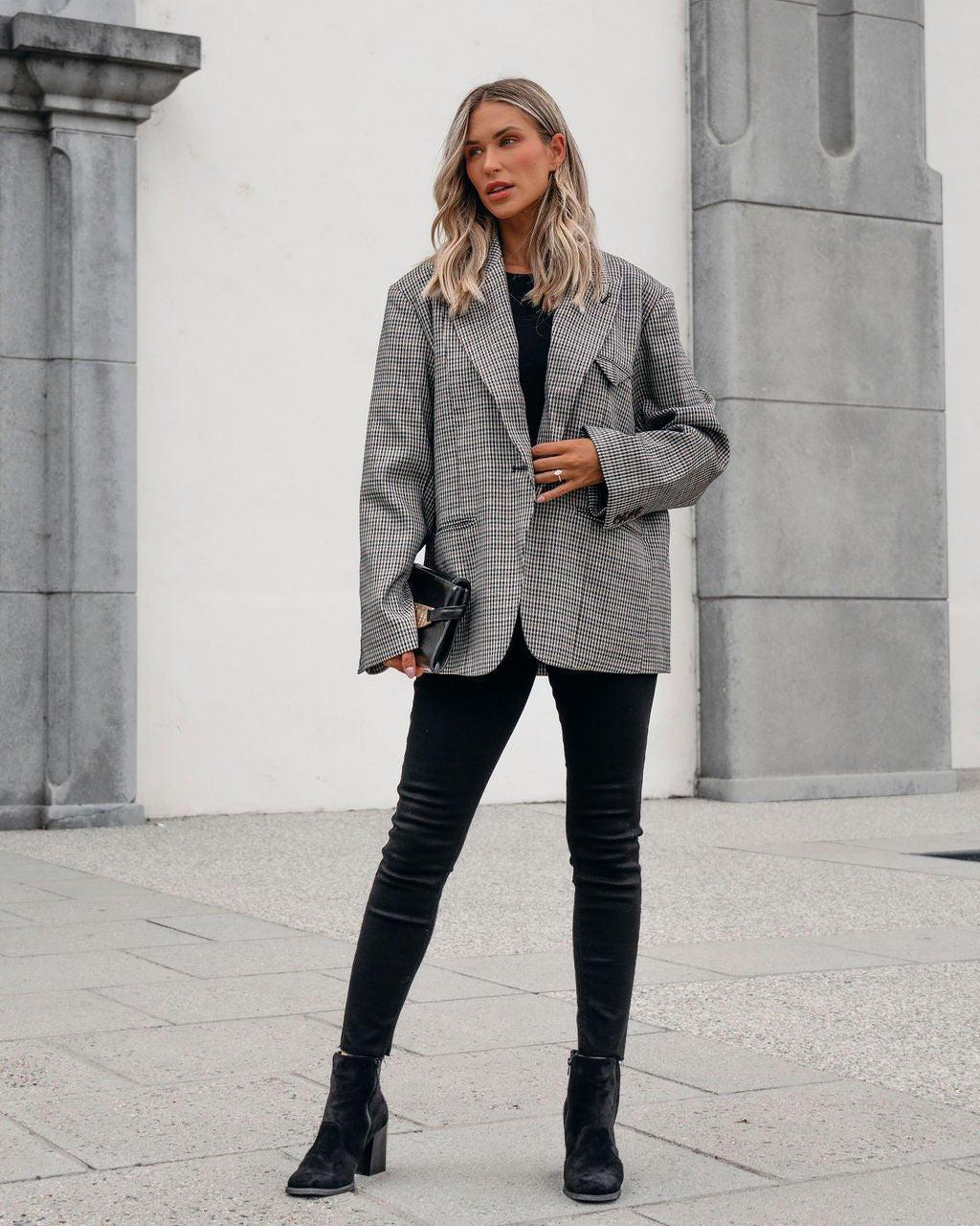 Muse By Magnolia Oversized Plaid Blazer - FINAL SALE Product Image