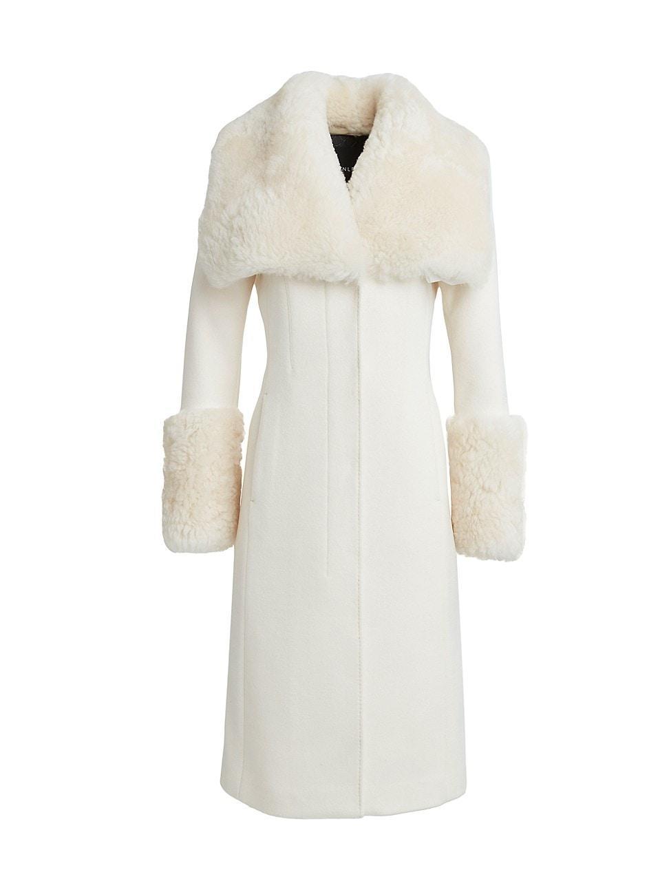 Dawn Levy Athena Shearling Trim Coat Product Image