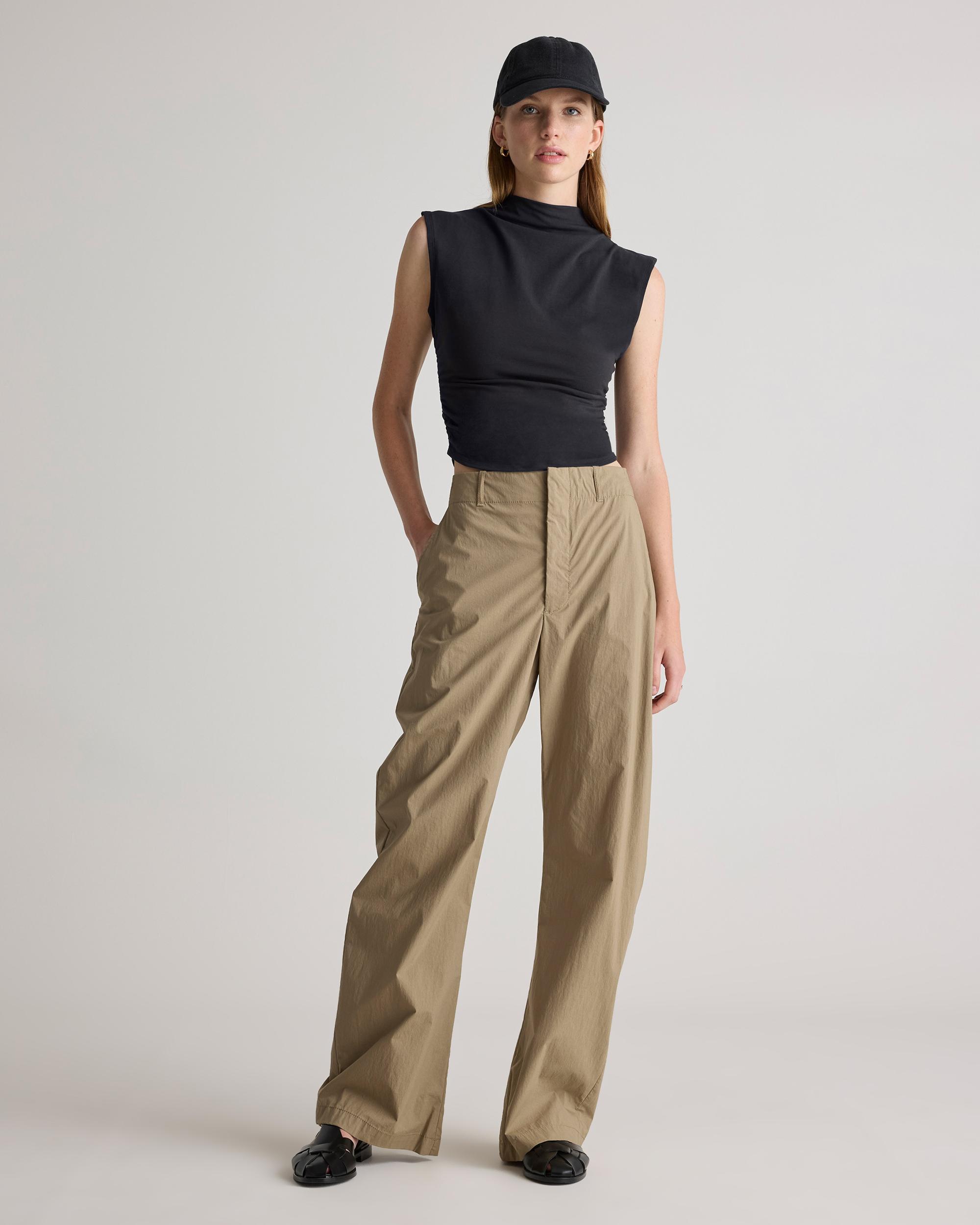 Quince | Women's Stretch Cotton Jersey Sleeveless Mock Neck Top Size XS, Organic Cotton Product Image