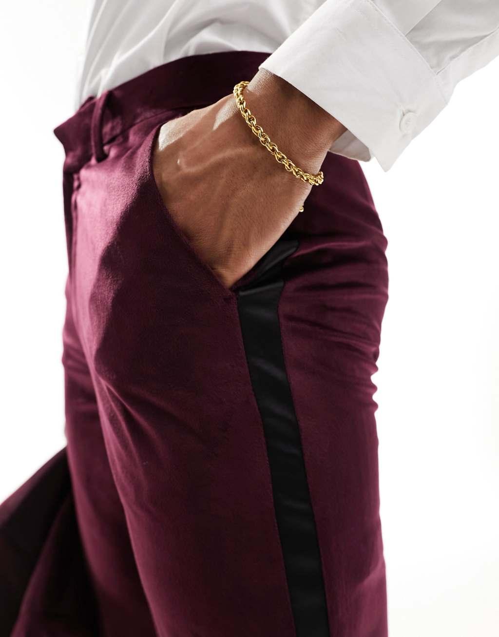ASOS DESIGN slim tuxedo suit pants Product Image