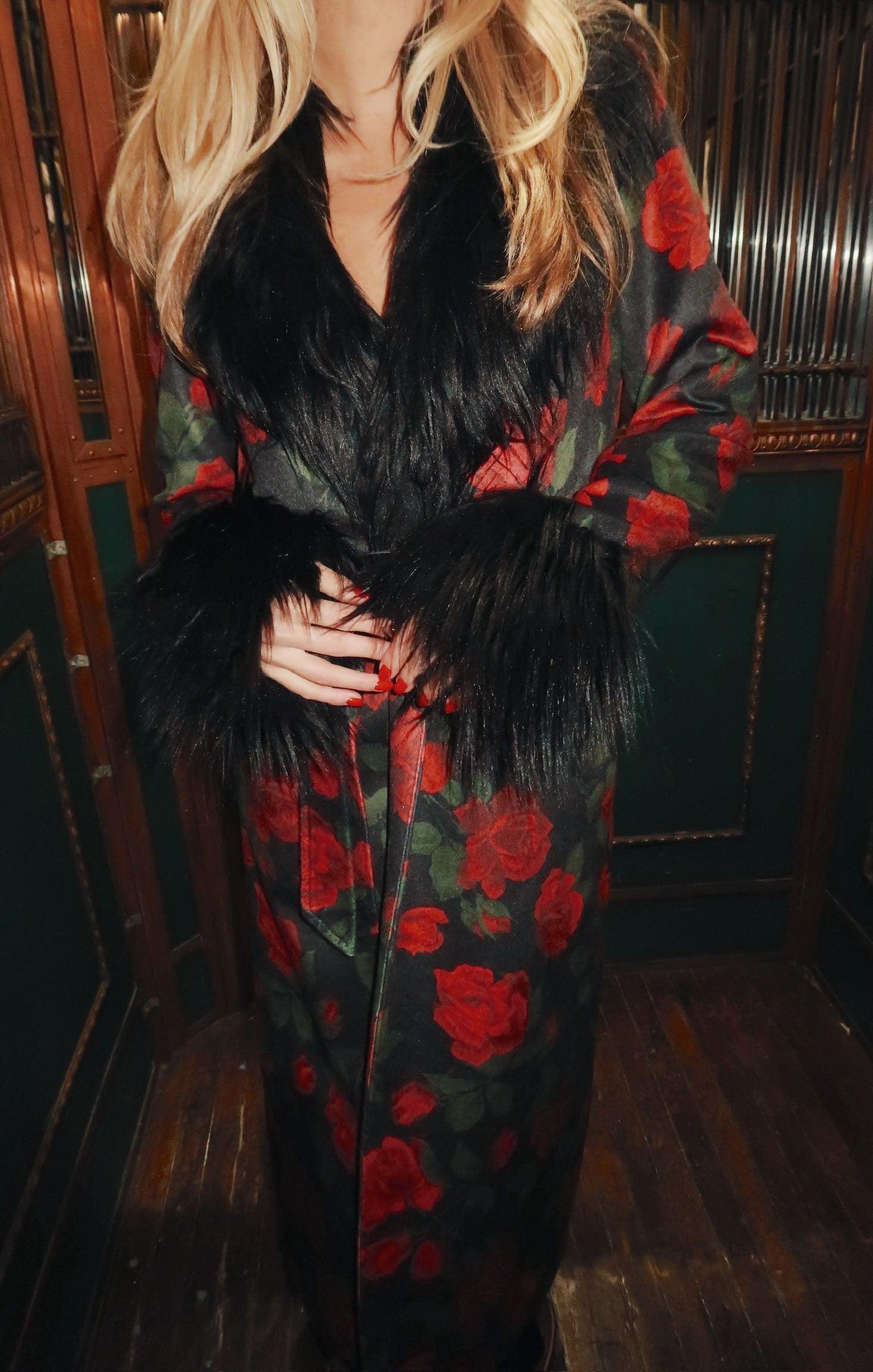Elaine Coat ~ Send Me Roses with Faux Fur Product Image