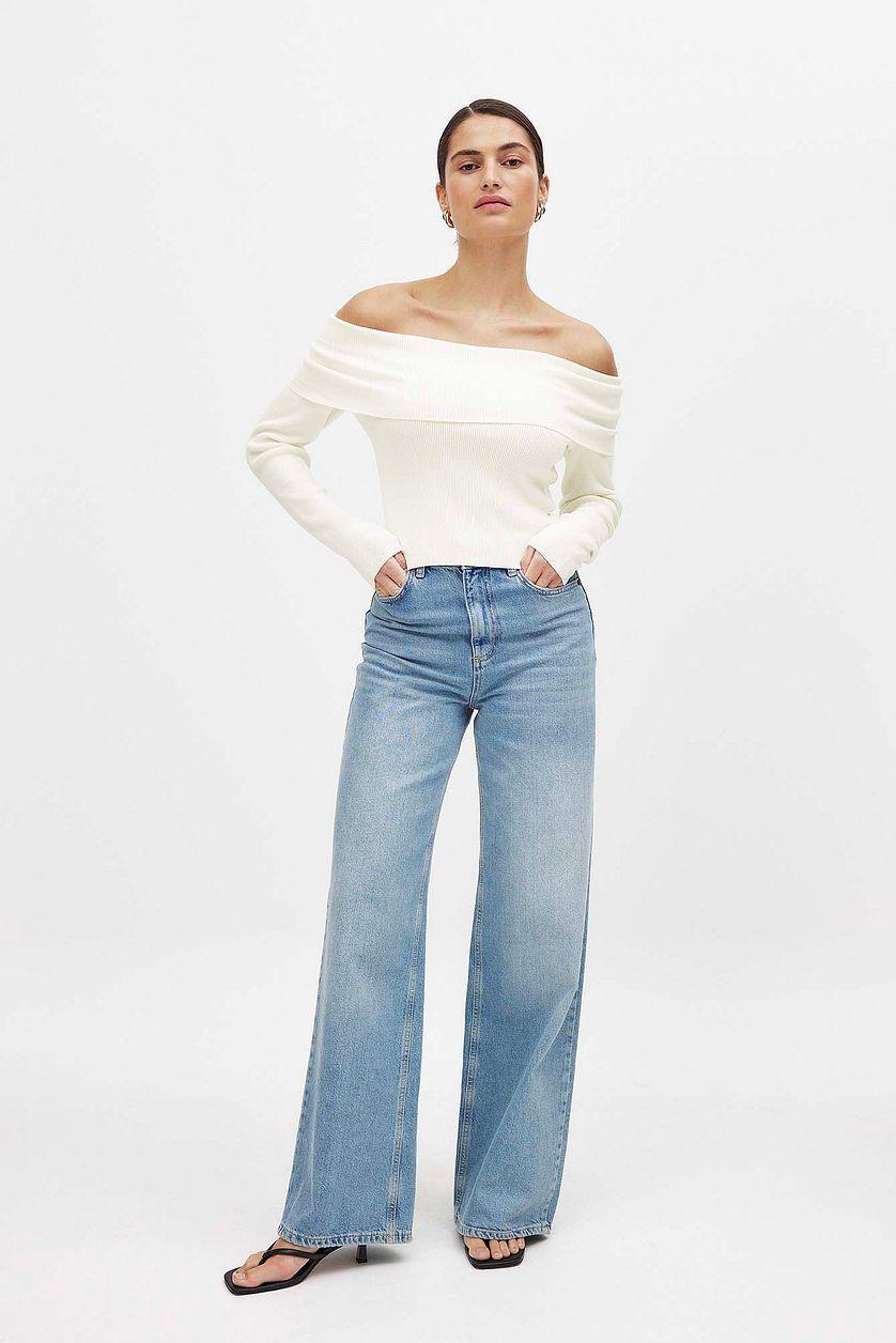 Folded Offshoulder Knitted Top Product Image