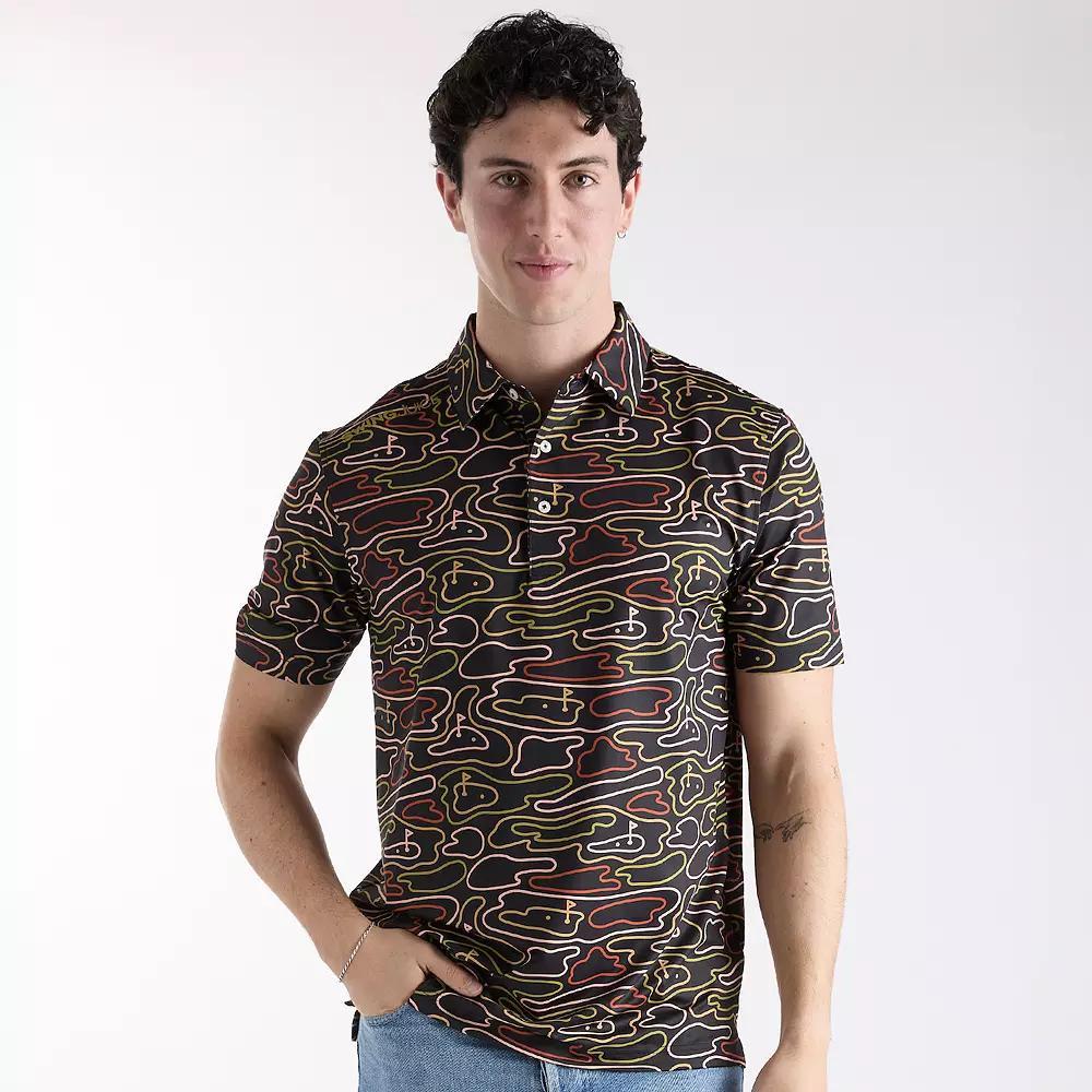 Men's SwingJuice Golf Rhythmic Lines Polo, Size: XXL, Black Product Image