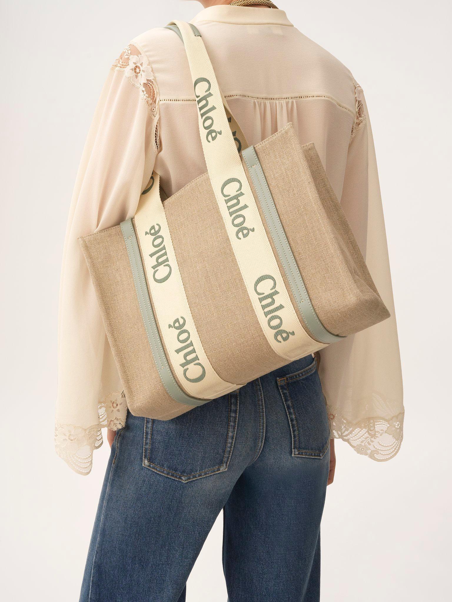 Woody tote bag in linen Product Image