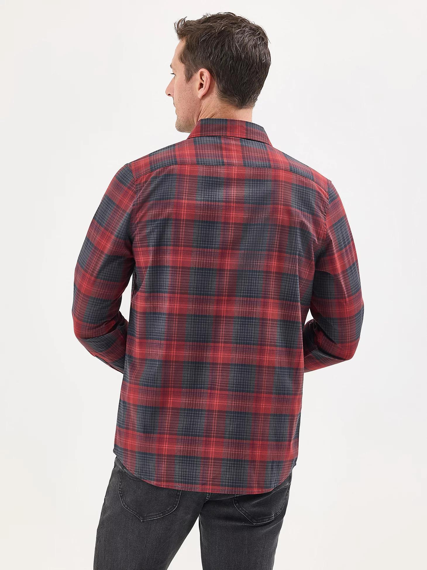 Men's Poplin Long Sleeve Plaid Shirt | Men's Tops | Lee® Product Image
