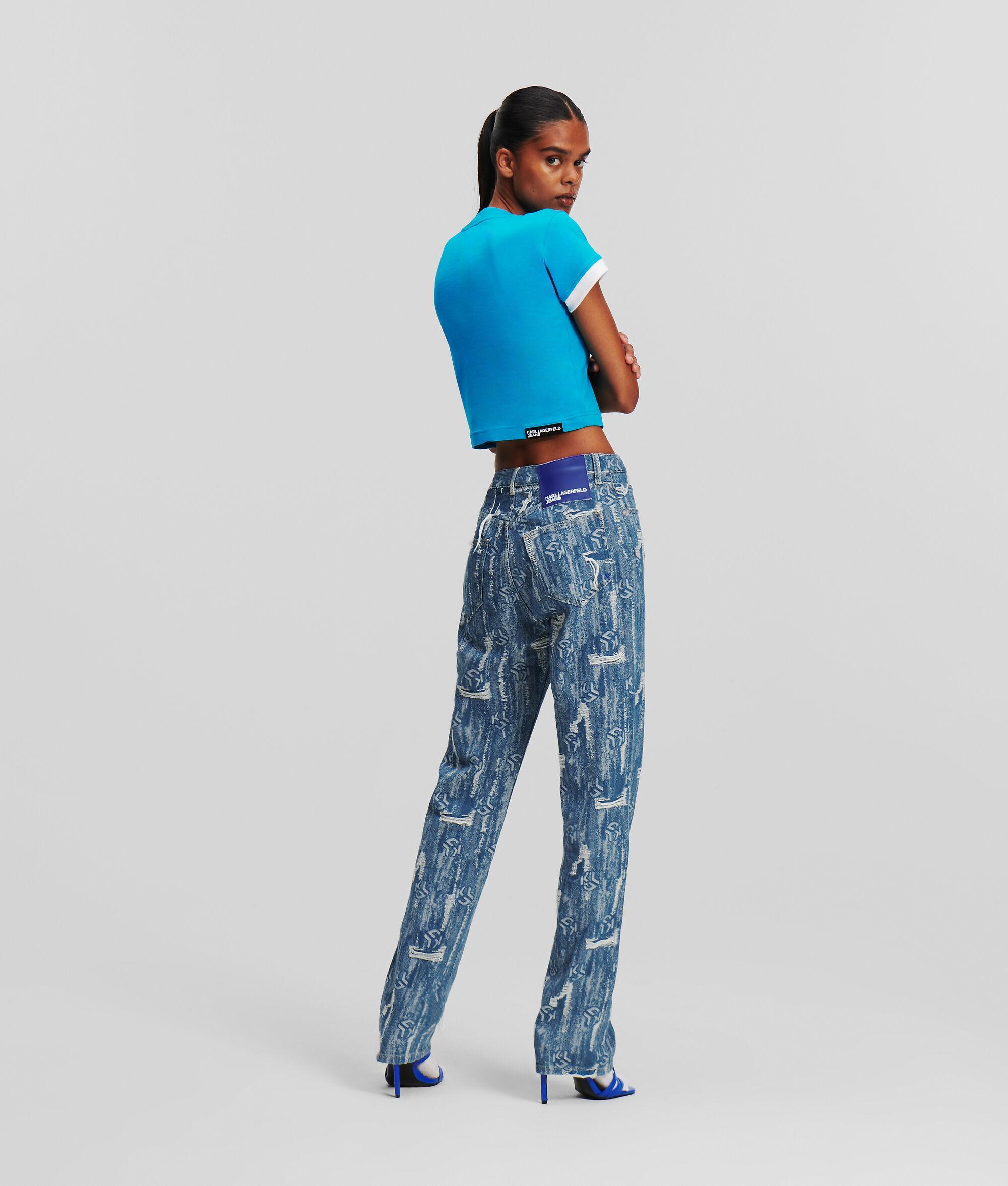 MONOGRAM DISTRESSED HIGH-RISE STRAIGHT JEANS Product Image