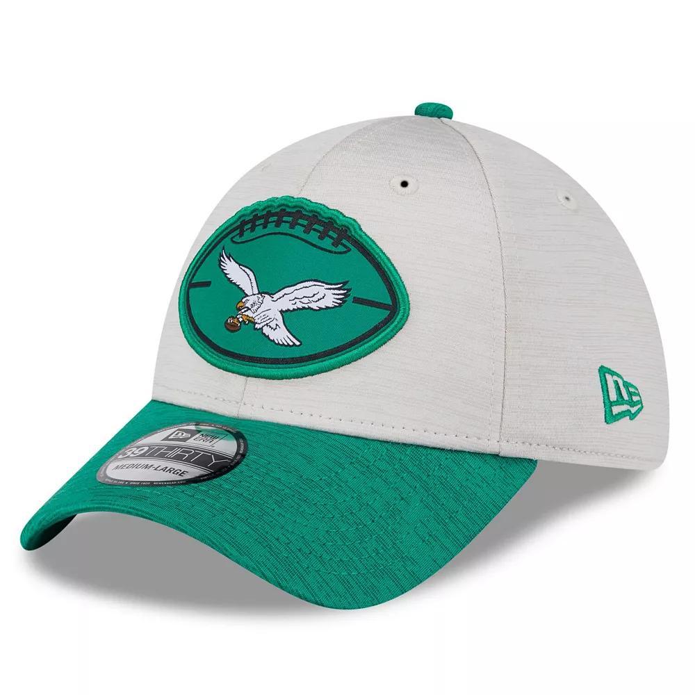 Men's New Era Stone/Midnight Green Philadelphia Eagles 2024 Sideline Historic 39THIRTY Flex Hat, Size: Medium/Large, Team Product Image