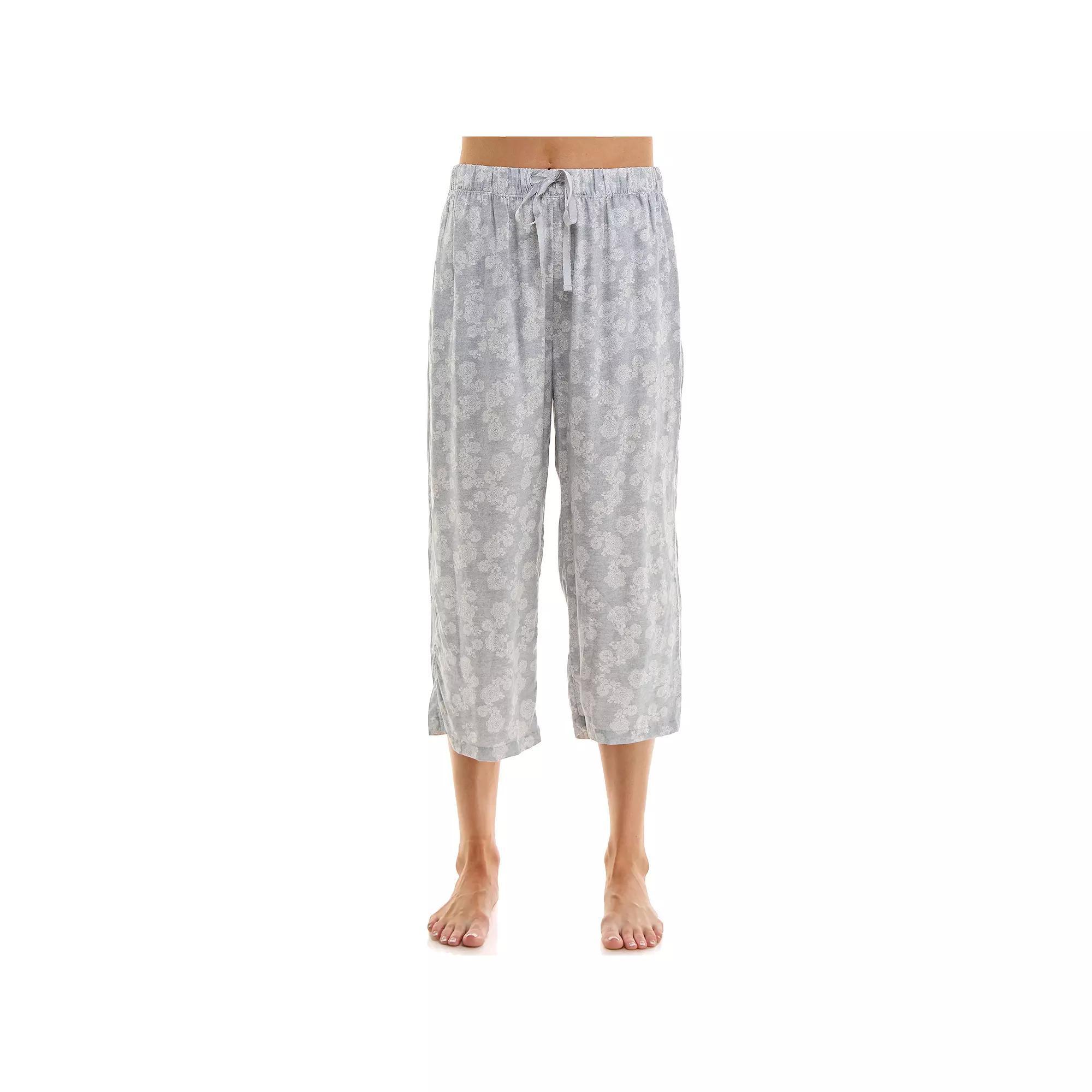 Women's Croft & Barrow® Woven Rayon Pajama Capri Pants, Size: XXL, Belgian Lace Product Image