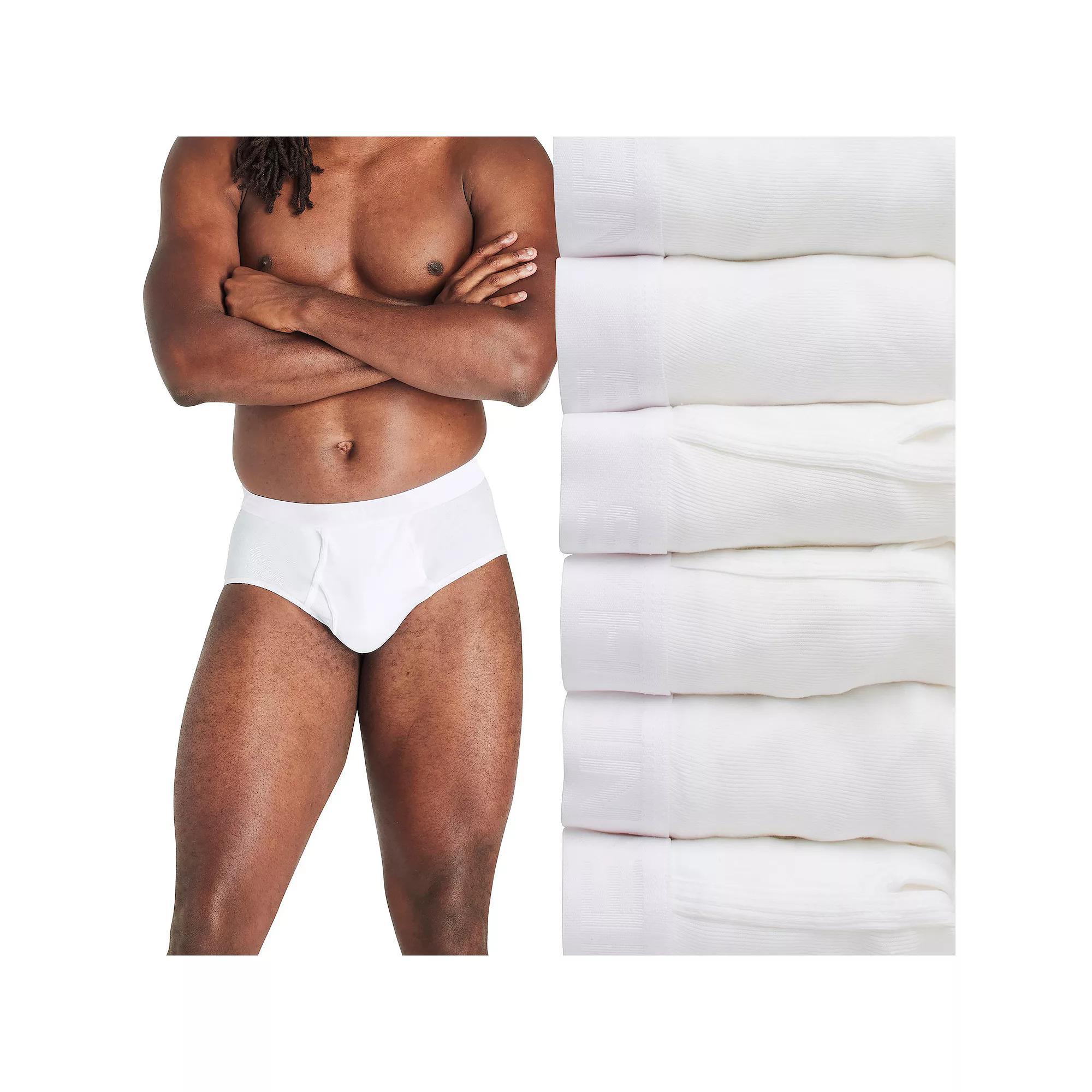 Big & Tall Hanes Ultimate 6-Pack Big Men's White Cotton Briefs, Size: 2XB Product Image
