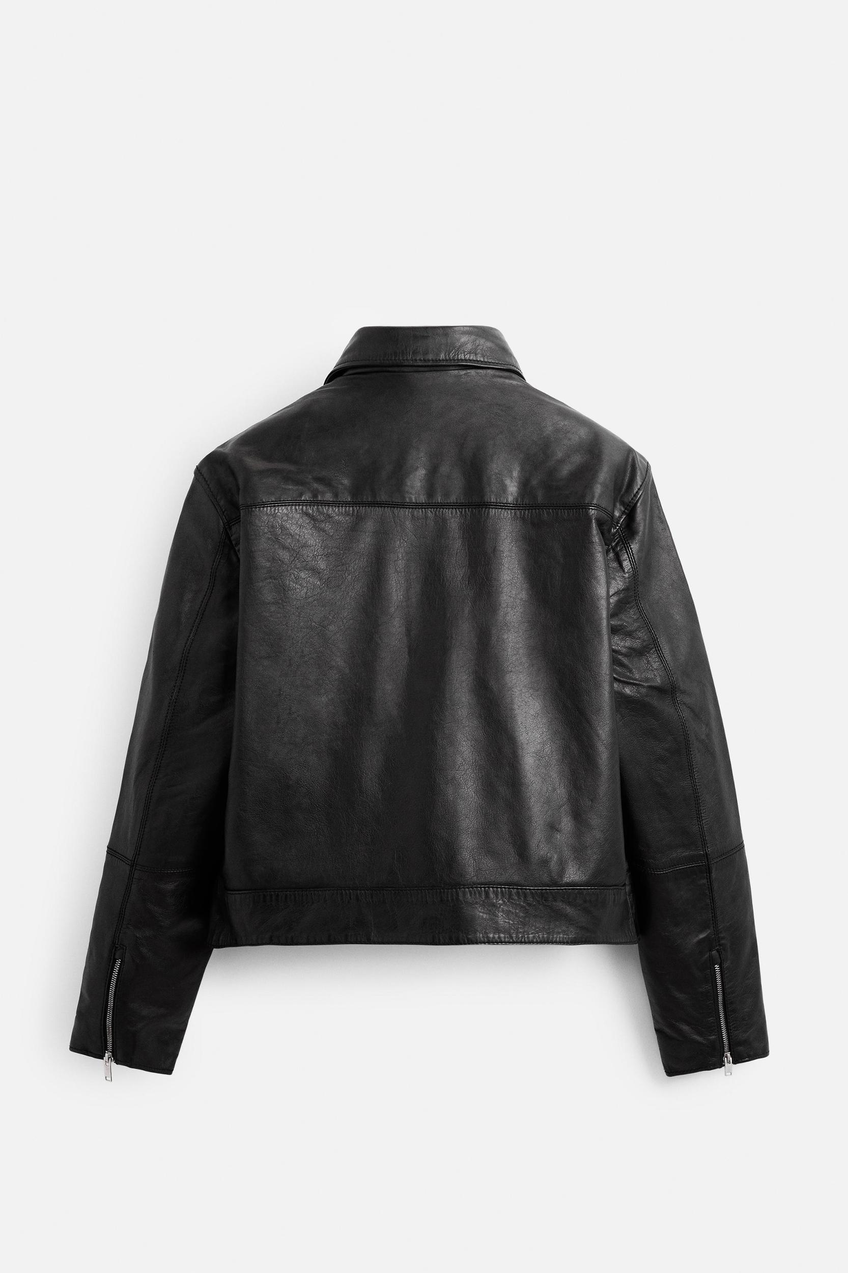 LEATHER BOXY FIT JACKET Product Image