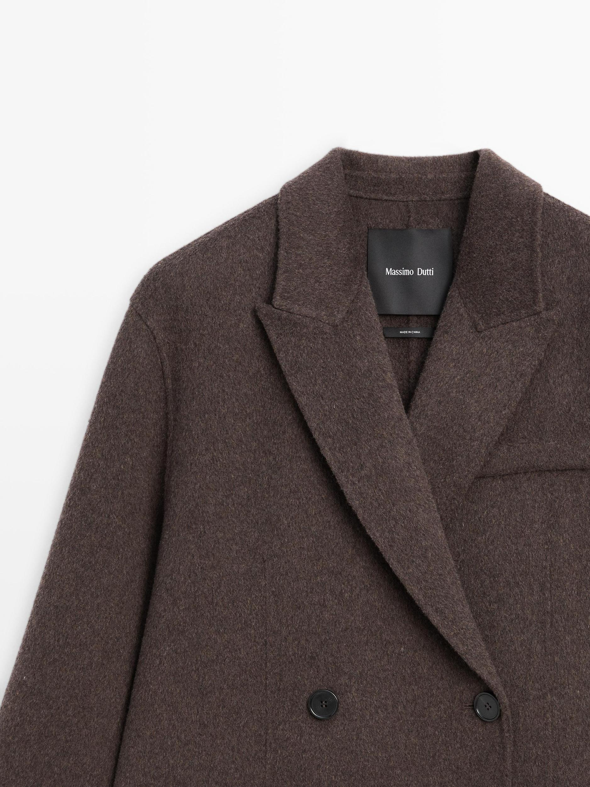 Long wool blend surplice coat Product Image