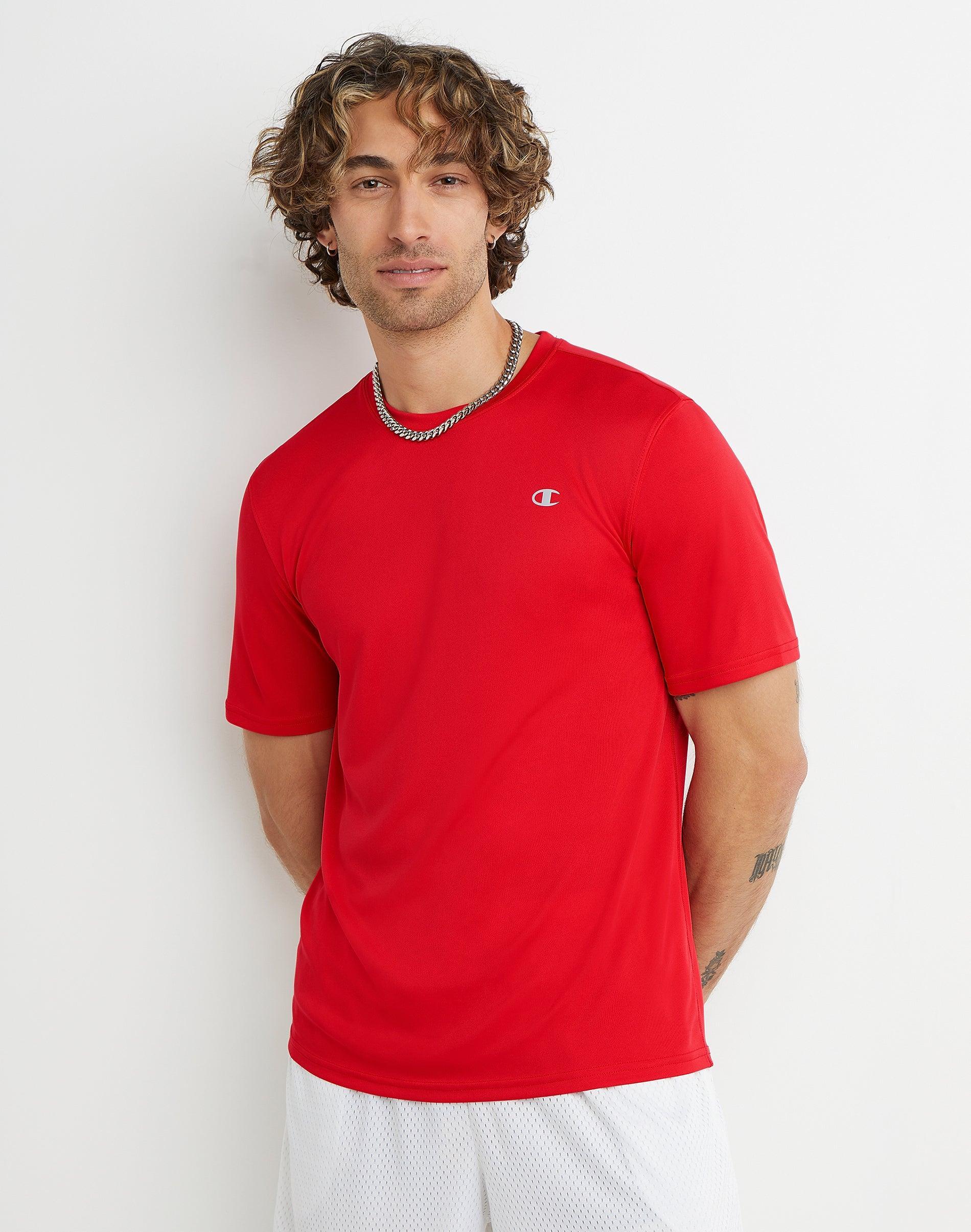 Mens Champion Double Dry Tee Team Red Scarlet L Product Image