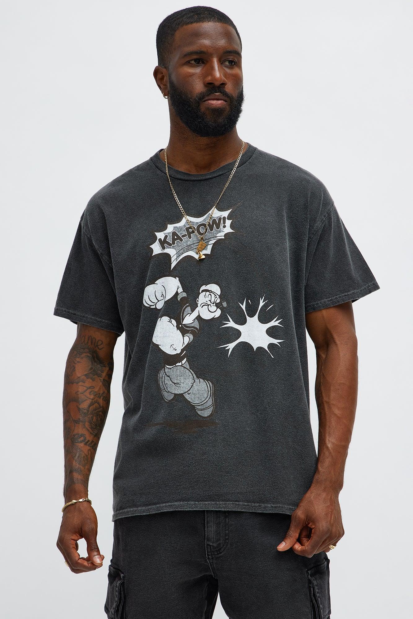 Popeye The Knock-Out Man Short Sleeve Tee - Black Wash Product Image