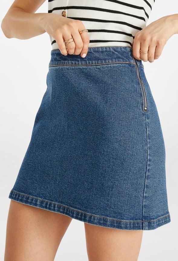 Button Mini A-Line Skirt Product Image