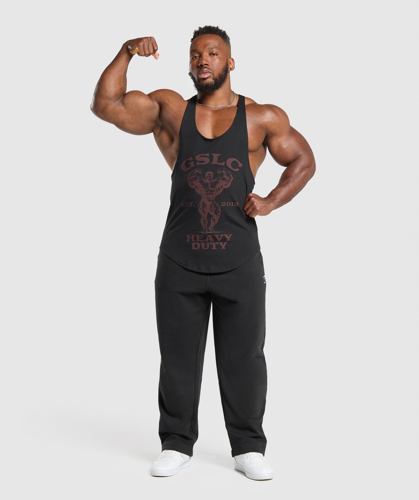 Gymshark Heavy Duty Stringer - Black Male Product Image