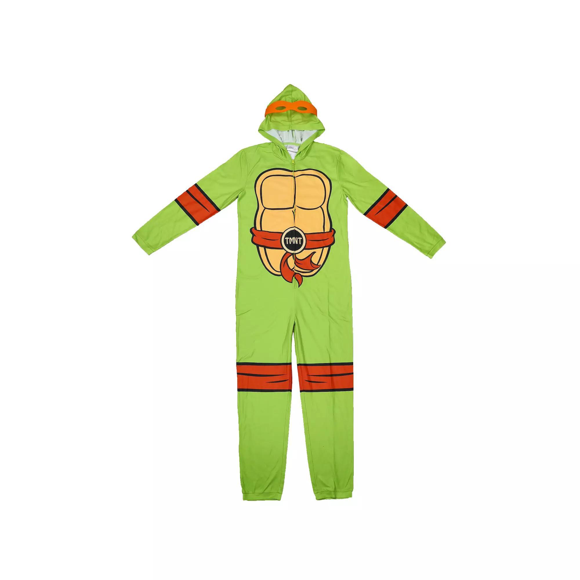 Adult TMNT Teenage Mutant Ninja Turtles Hooded Cosplay Union Suit, Men's, Size: Medium, Green Product Image