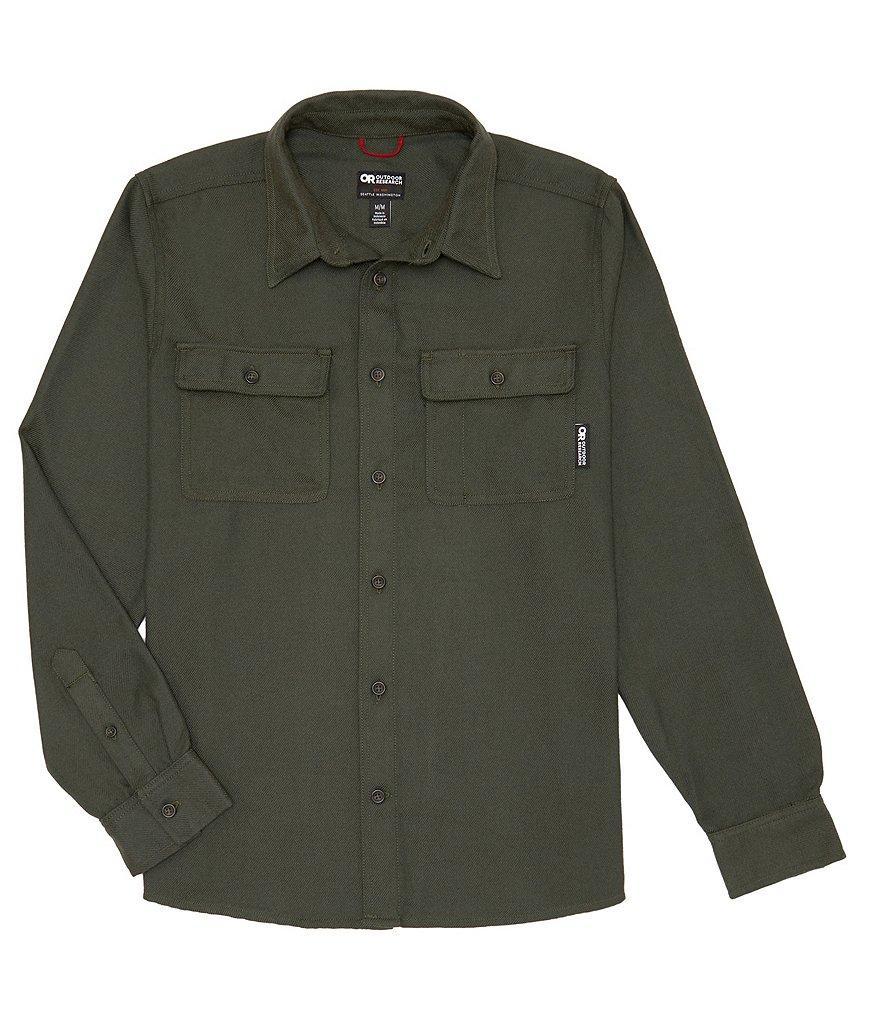 Outdoor Research Performance Stretch Solid Feedback Flannel Twill Long Sleeve Woven Shirt Product Image