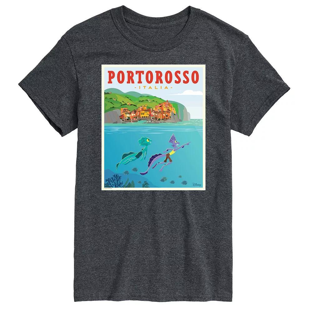 Disney / Pixars Luca Big & Tall Italy Postcard Graphic Tee, Mens Heather Grey Product Image