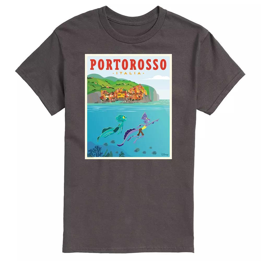 Disney / Pixars Luca Big & Tall Italy Postcard Graphic Tee, Mens Heather Grey Product Image