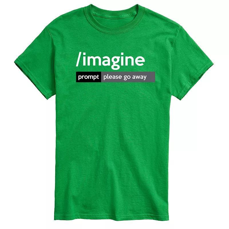Mens AI Imagine Prompt Please Go Away Graphic Tee Product Image