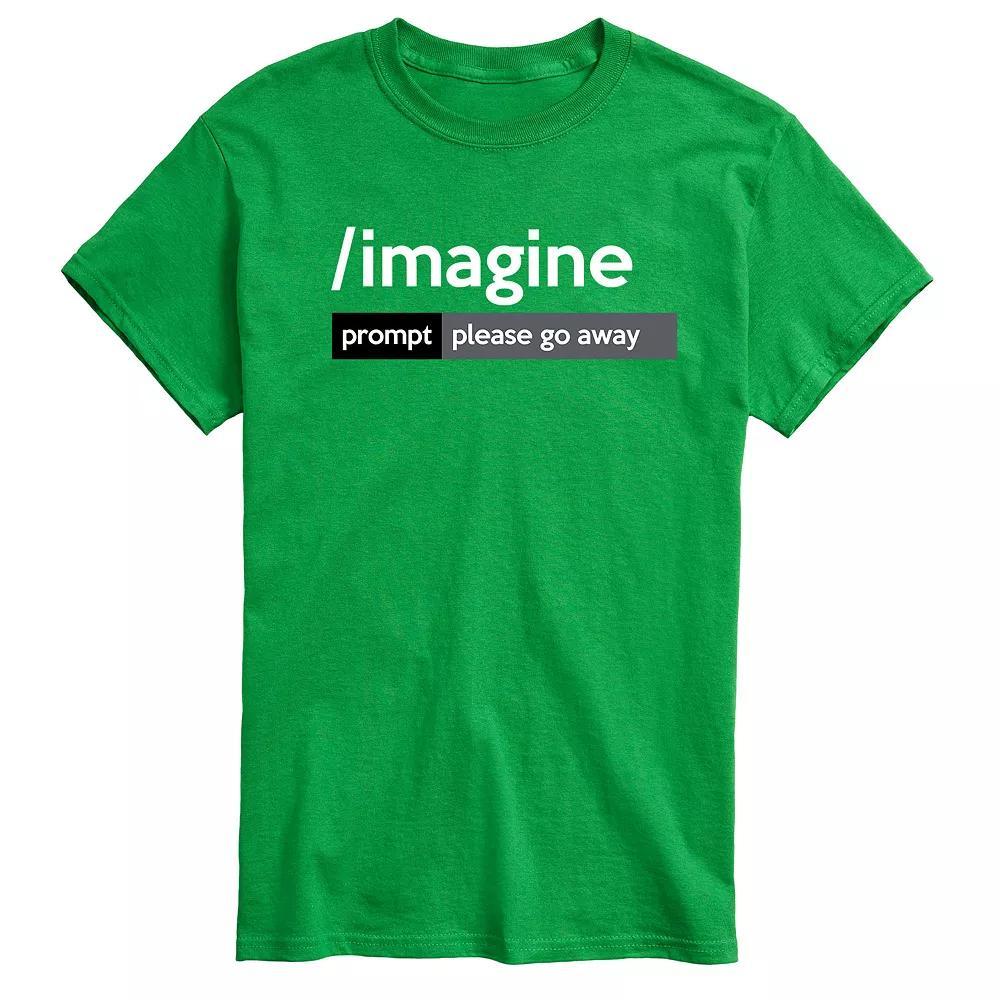 Mens AI Imagine Prompt Please Go Away Graphic Tee Product Image