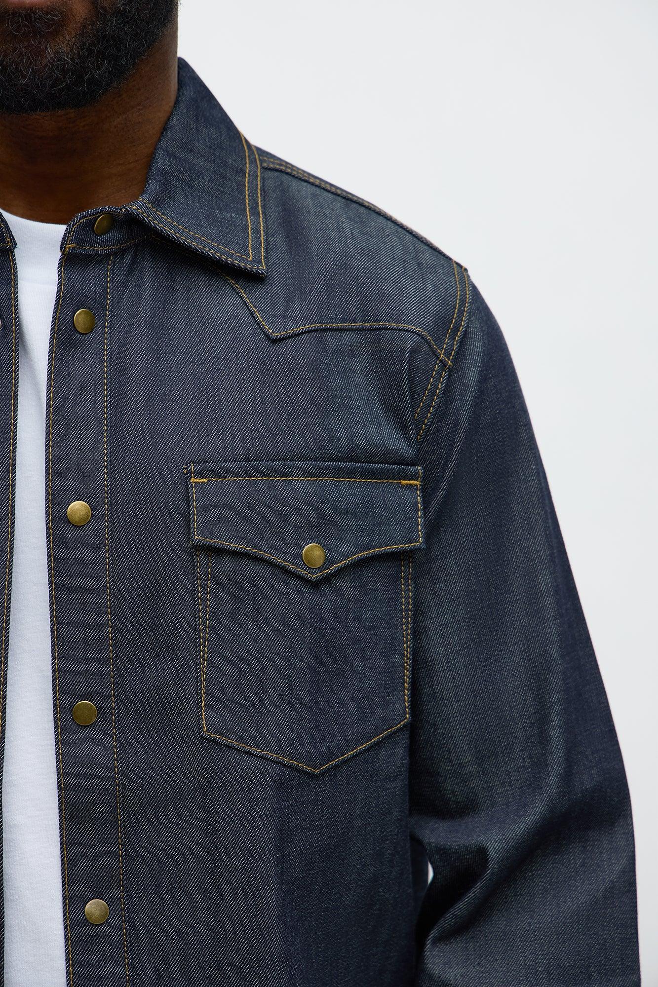 Raw Selvedge Western Denim Shirt - Indigo Product Image