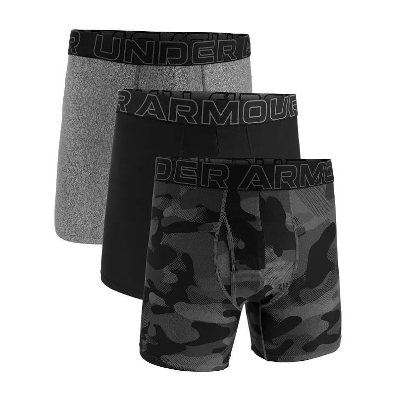 Men's Under Armour 3-pack Performance Tech Fashion 6-in. Boxer Briefs, Size: 3XL, Black Product Image