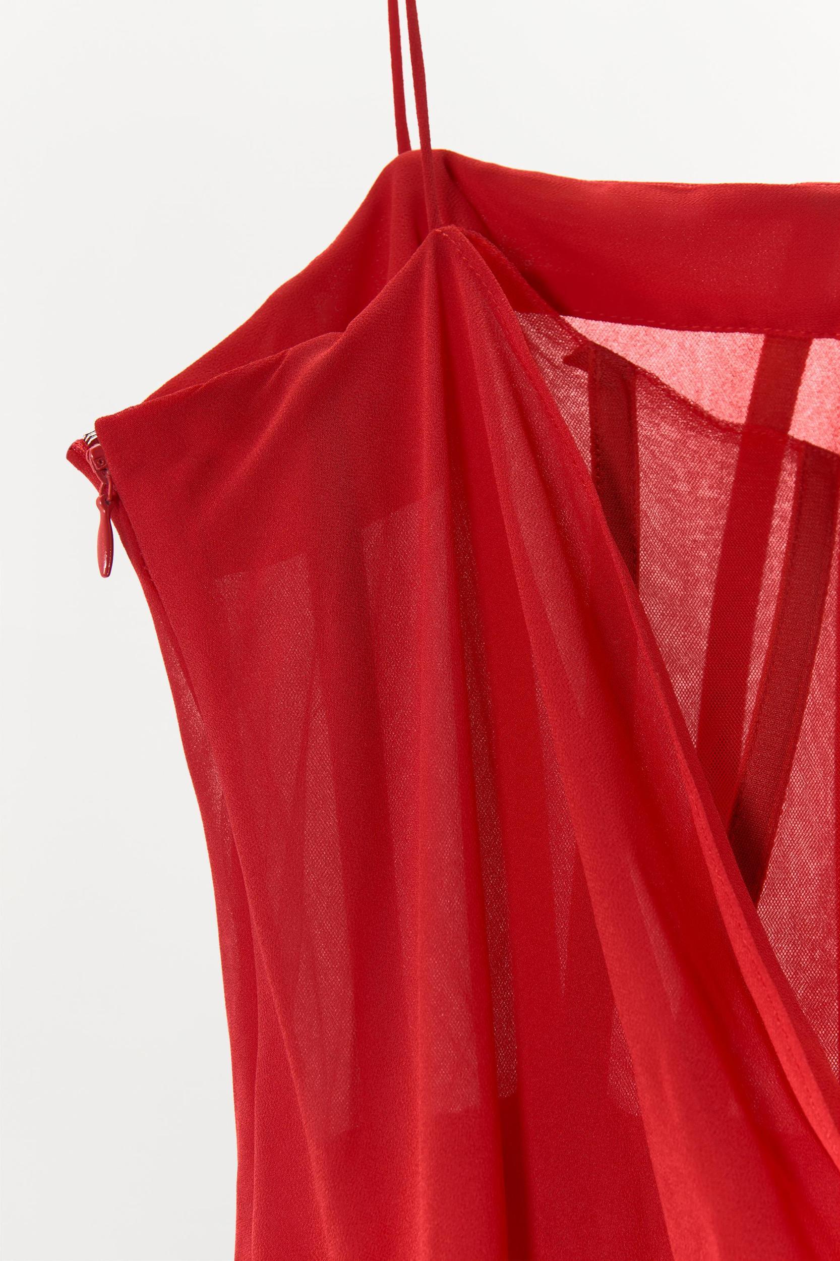 ASYMMETRIC BUSTIER MIDI DRESS Product Image