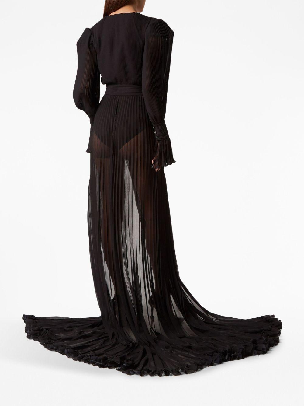 fully-pleated semi-sheer dress Product Image