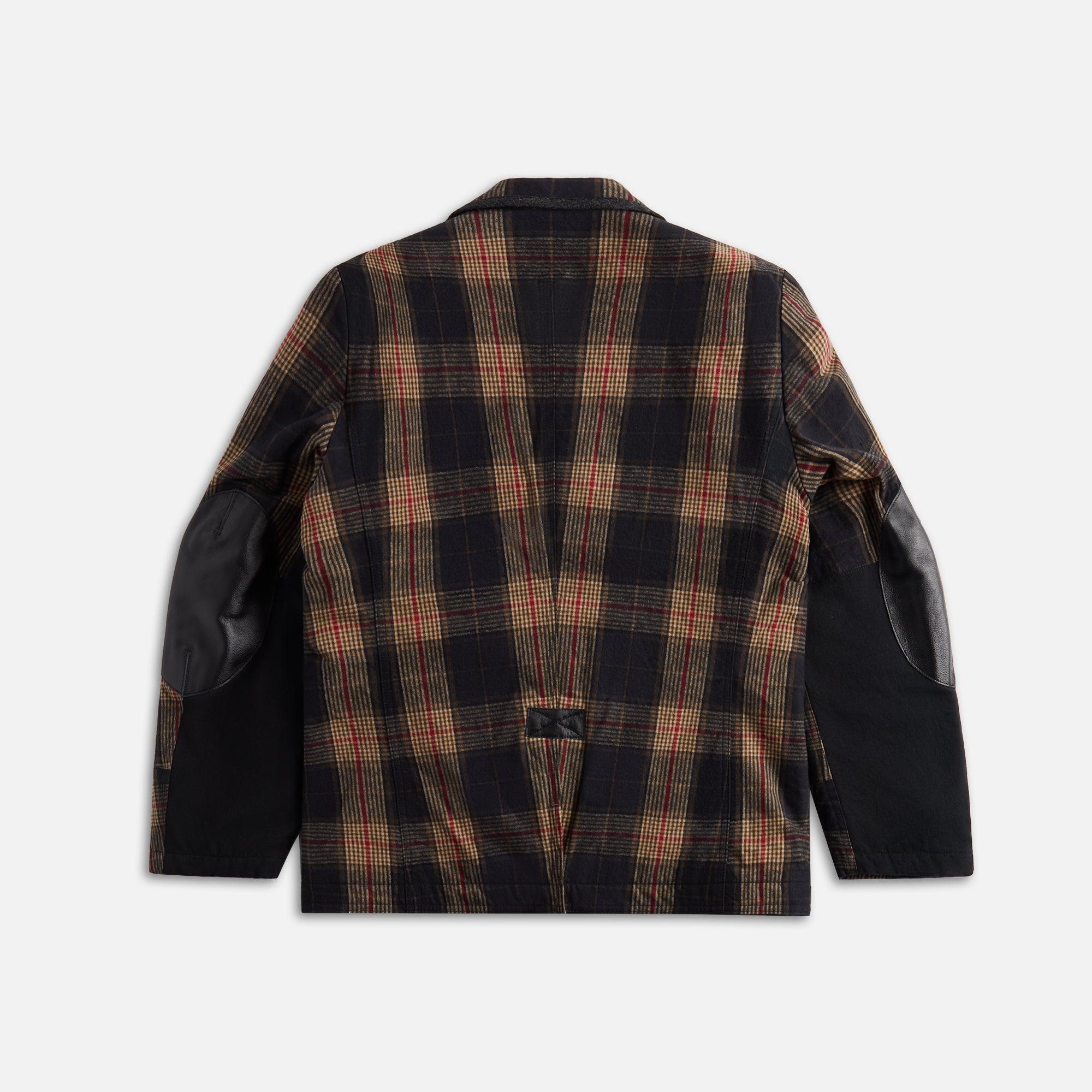 Junya Watanabe Man Cotton Flannel Check Cotton Linen Oxford Washable - Beige Male Product Image