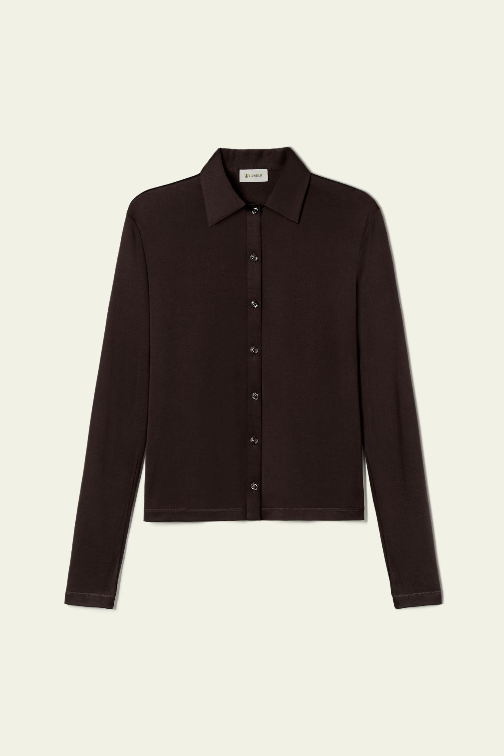 Basic Slim Silk Jersey Shirt Product Image
