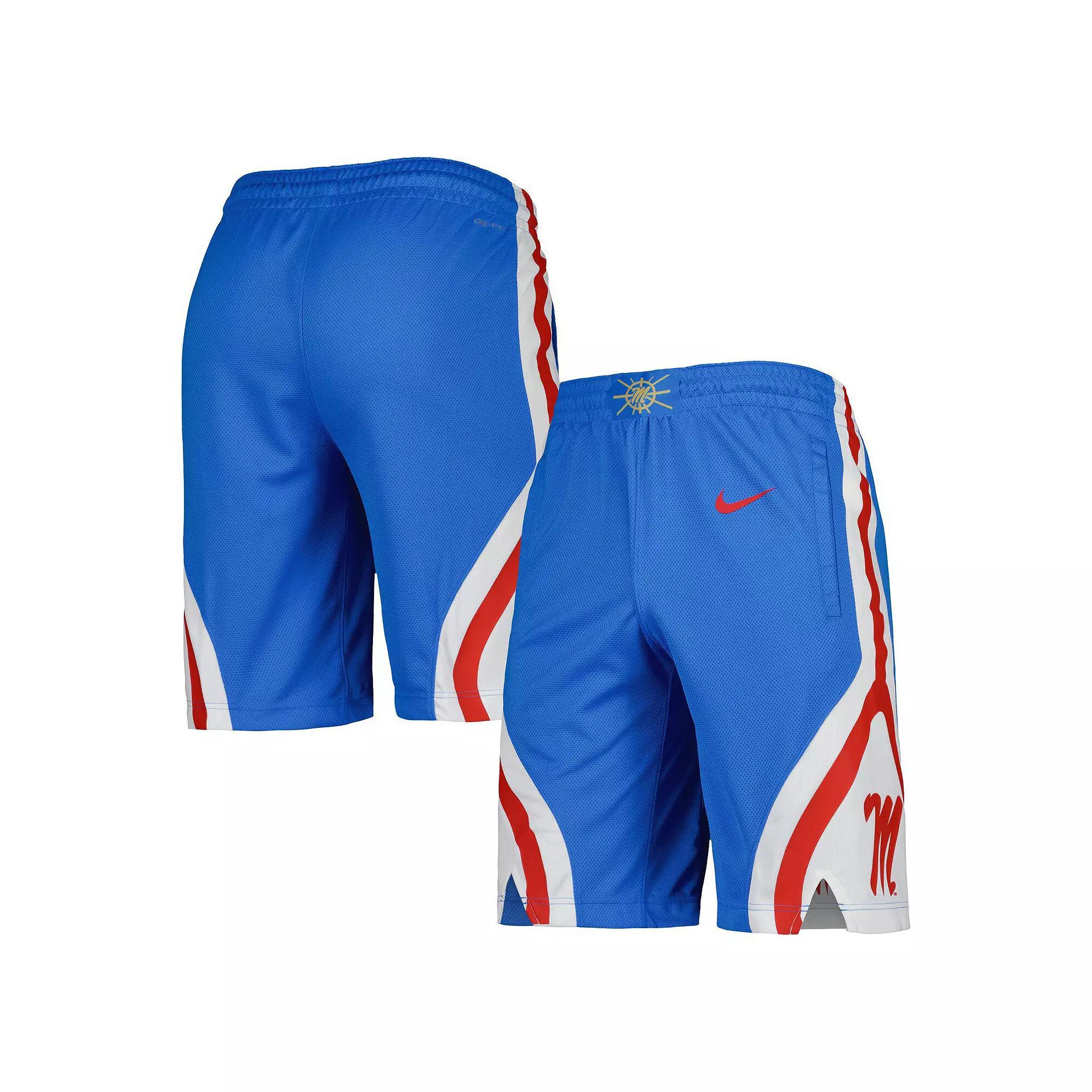 Men's Nike Powder Blue Ole Miss Rebels Replica Performance Basketball Shorts, Size: Medium, Light Product Image