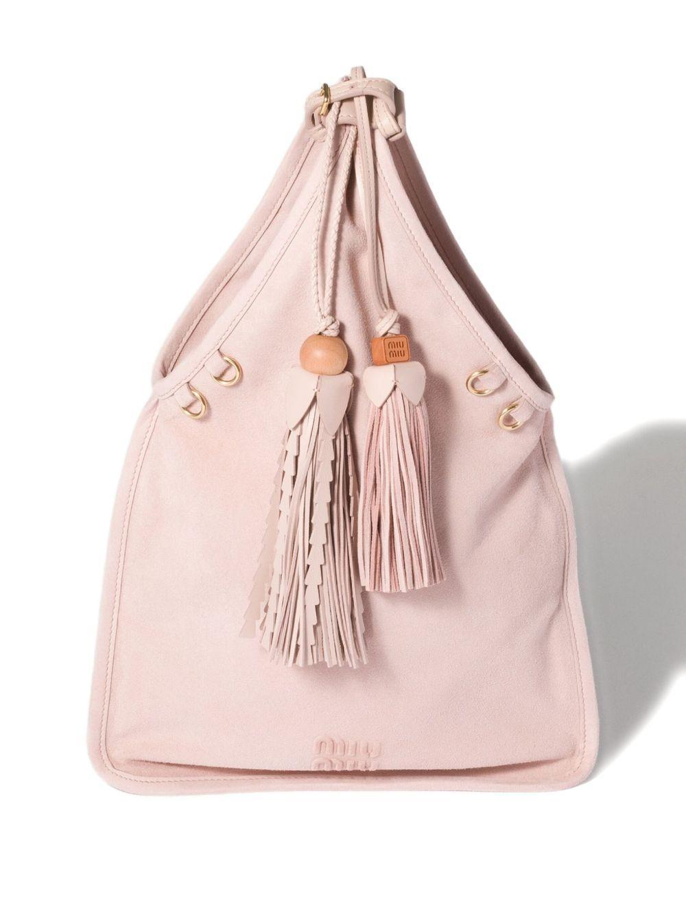 tassel-embellished leather tote bag Product Image