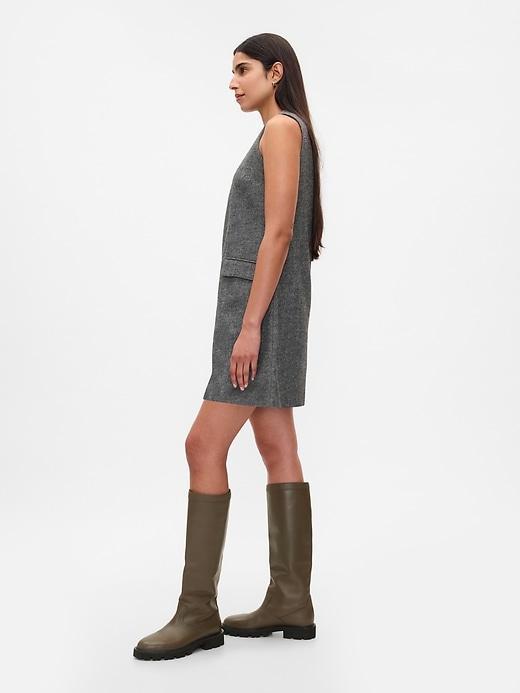 Linen-Blend Mini Shift Dress Product Image