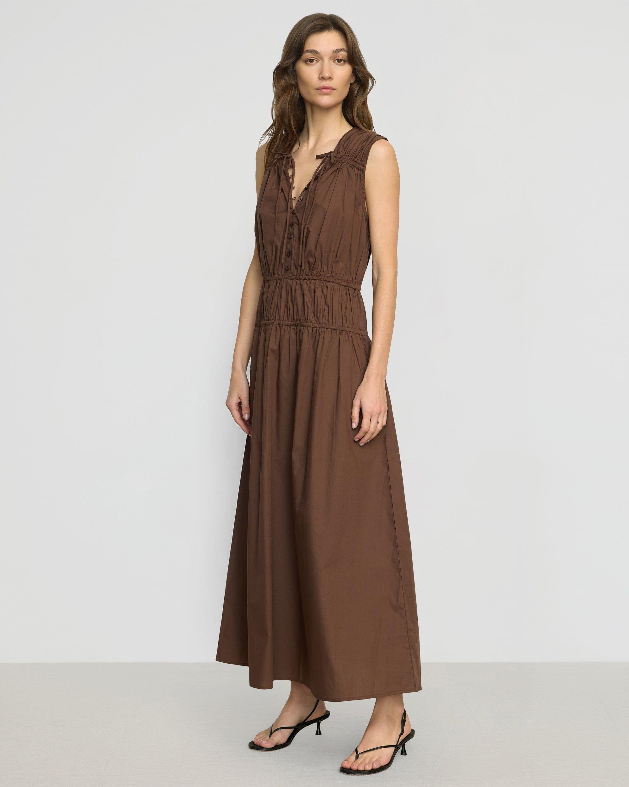 Iga Gathered Organic Cotton Maxi Dress Product Image