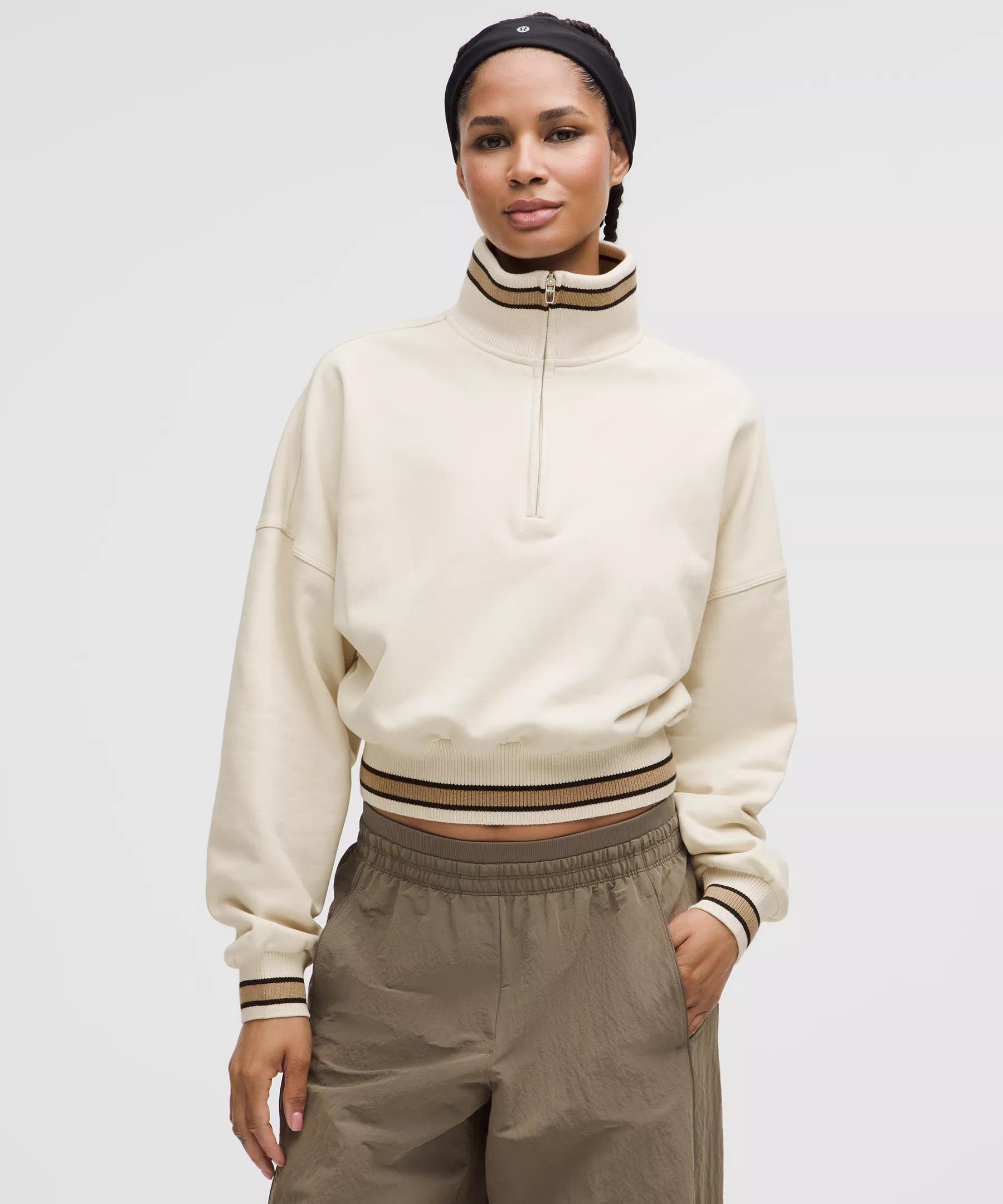 Perfectly Oversized Ringer Funnel-Neck Half Zip Product Image