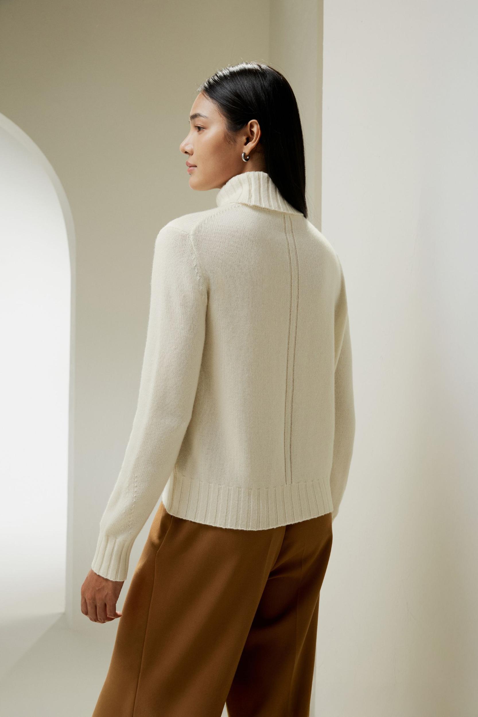 Turtleneck Sweater with Rib Hemline Product Image
