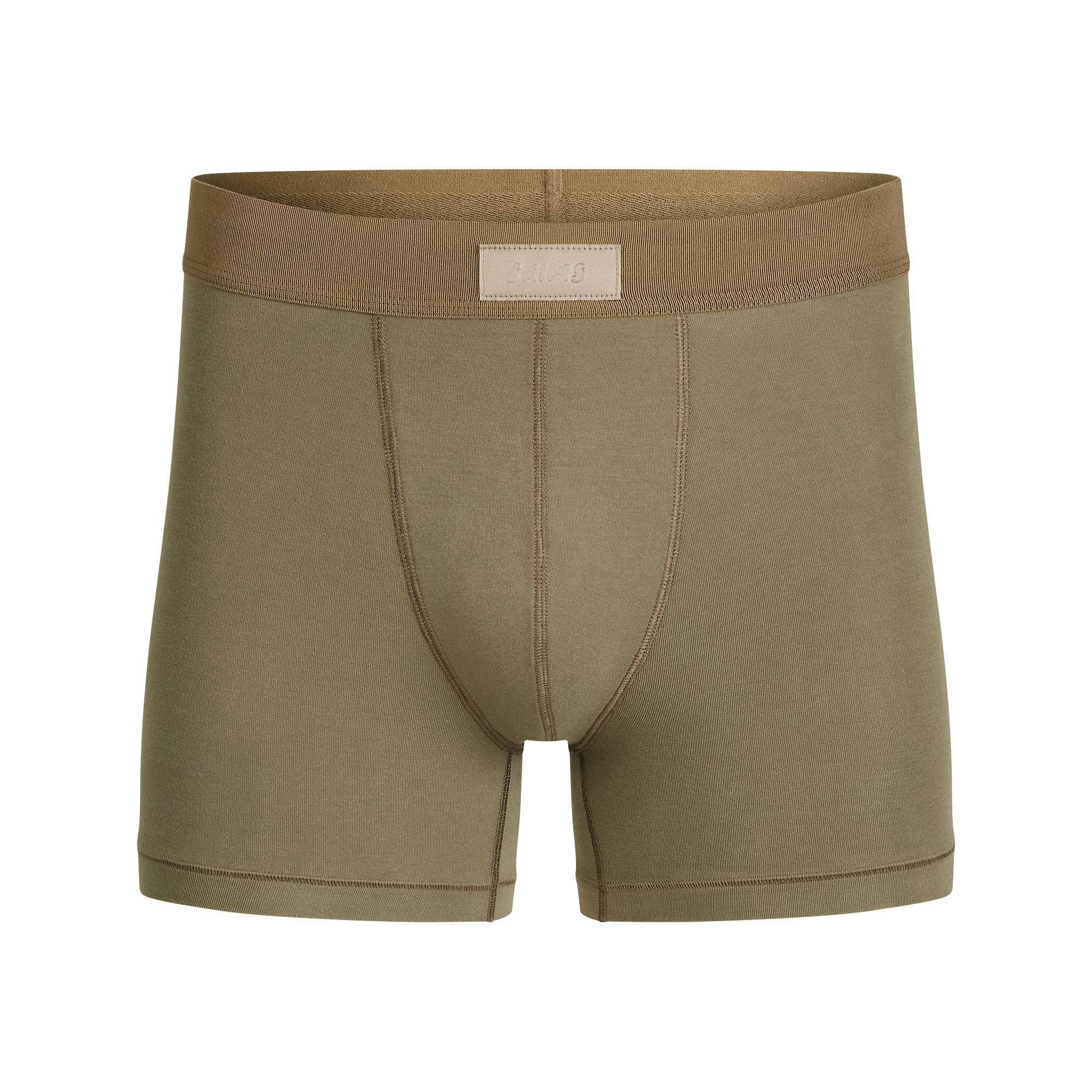 SKIMS COTTON MENS 3" BOXER BRIEF | ARMY Product Image