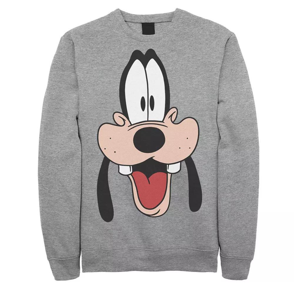Disney's A Goofy Movie Men's Goofy Big Face Sweatshirt, Size: Medium, Athletic Grey Product Image