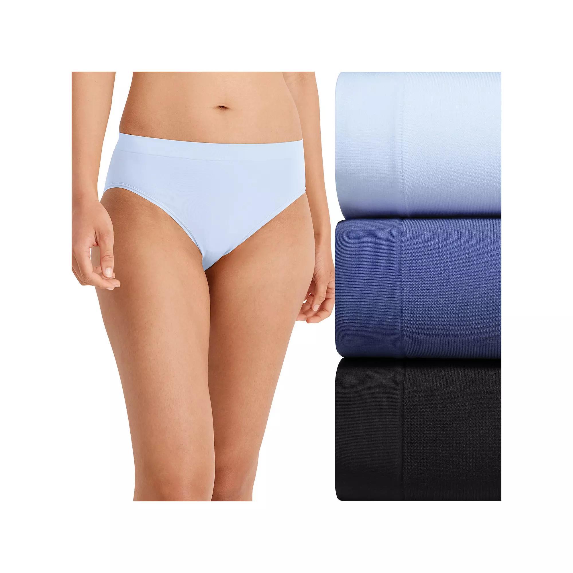 Women's Jockey® Seamfree® 3-pk. Hi-Cut Panty 4392, Size: XXL, Multi Blue Black Product Image