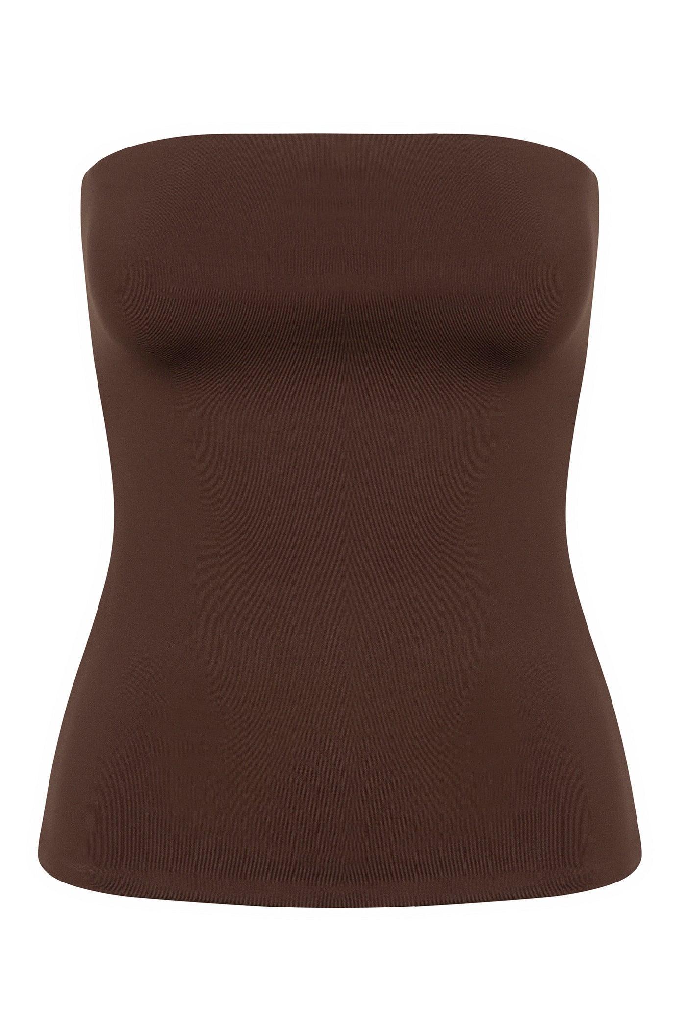 Contour Double Lined Tube Top - Chocolate Product Image