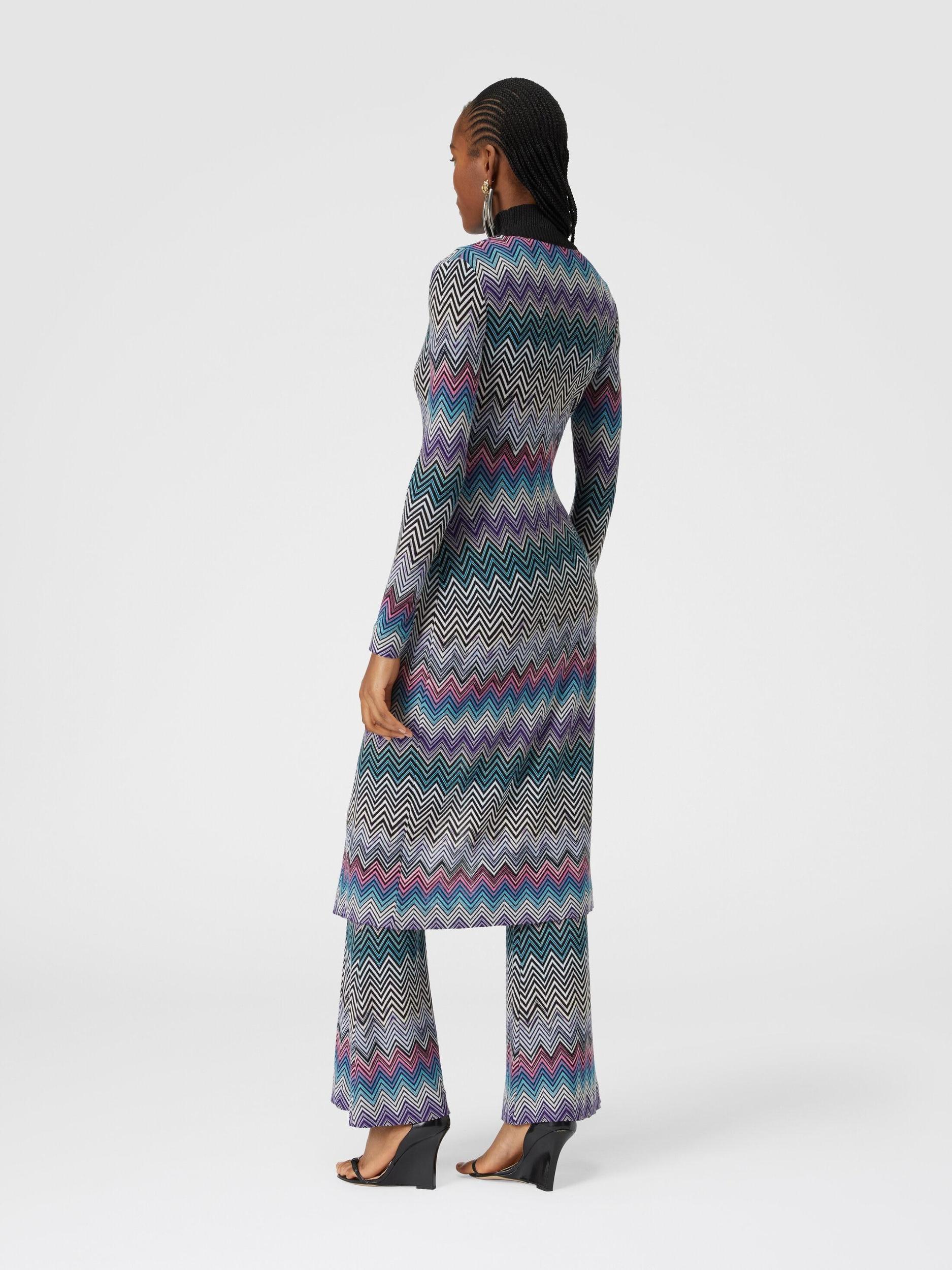 Long zigzag wool cardigan Product Image