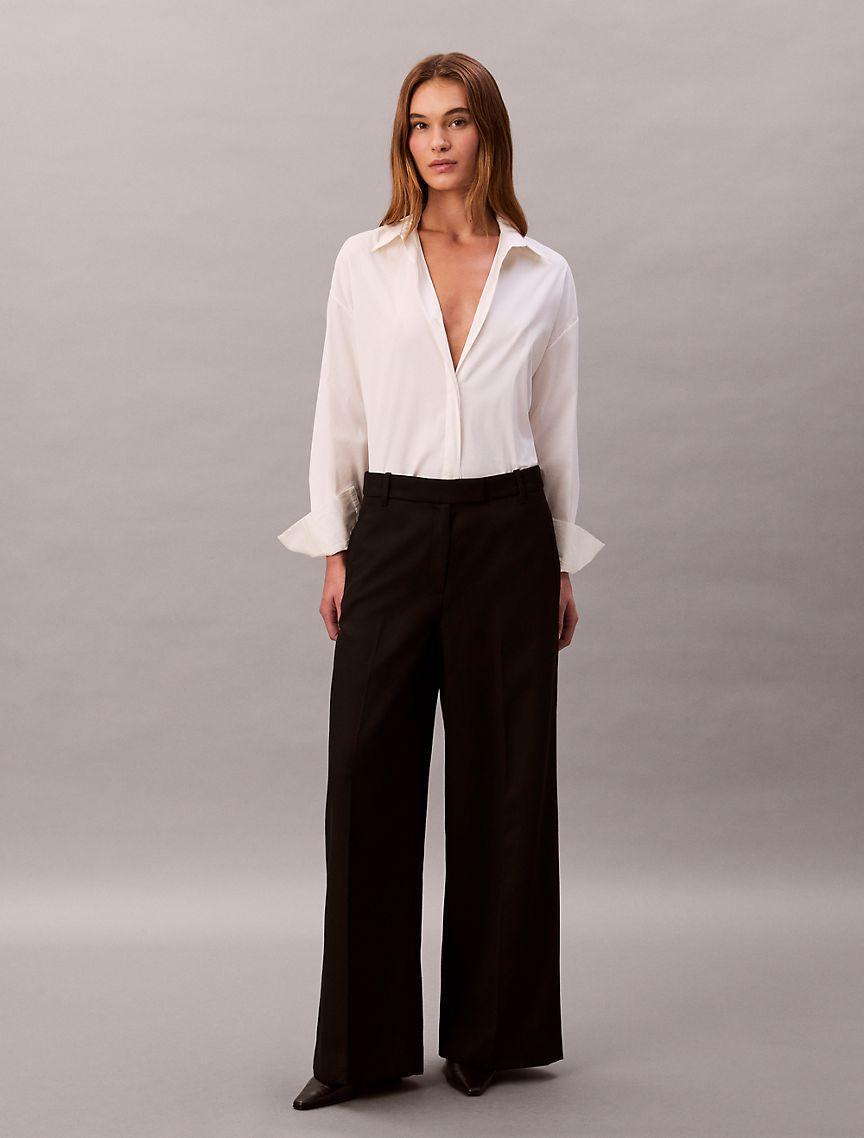 Wool Gabardine Wide Leg Trouser Product Image