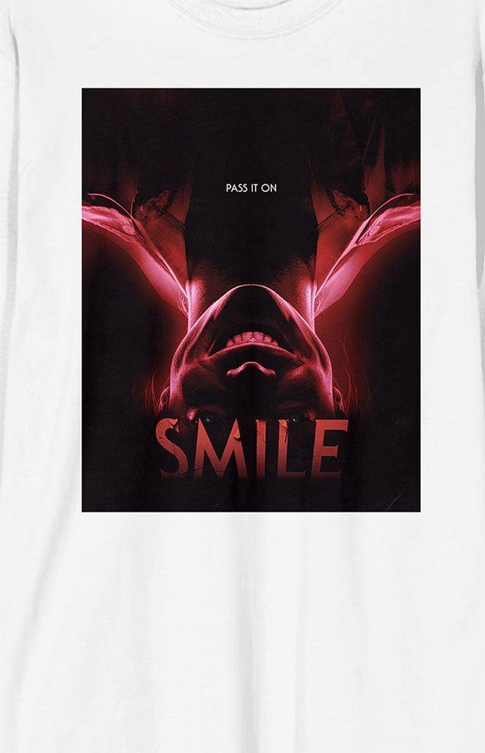 Men's Smile Upside-Down Smiling Long Sleeve Graphic Tee, Size: XL, White Product Image