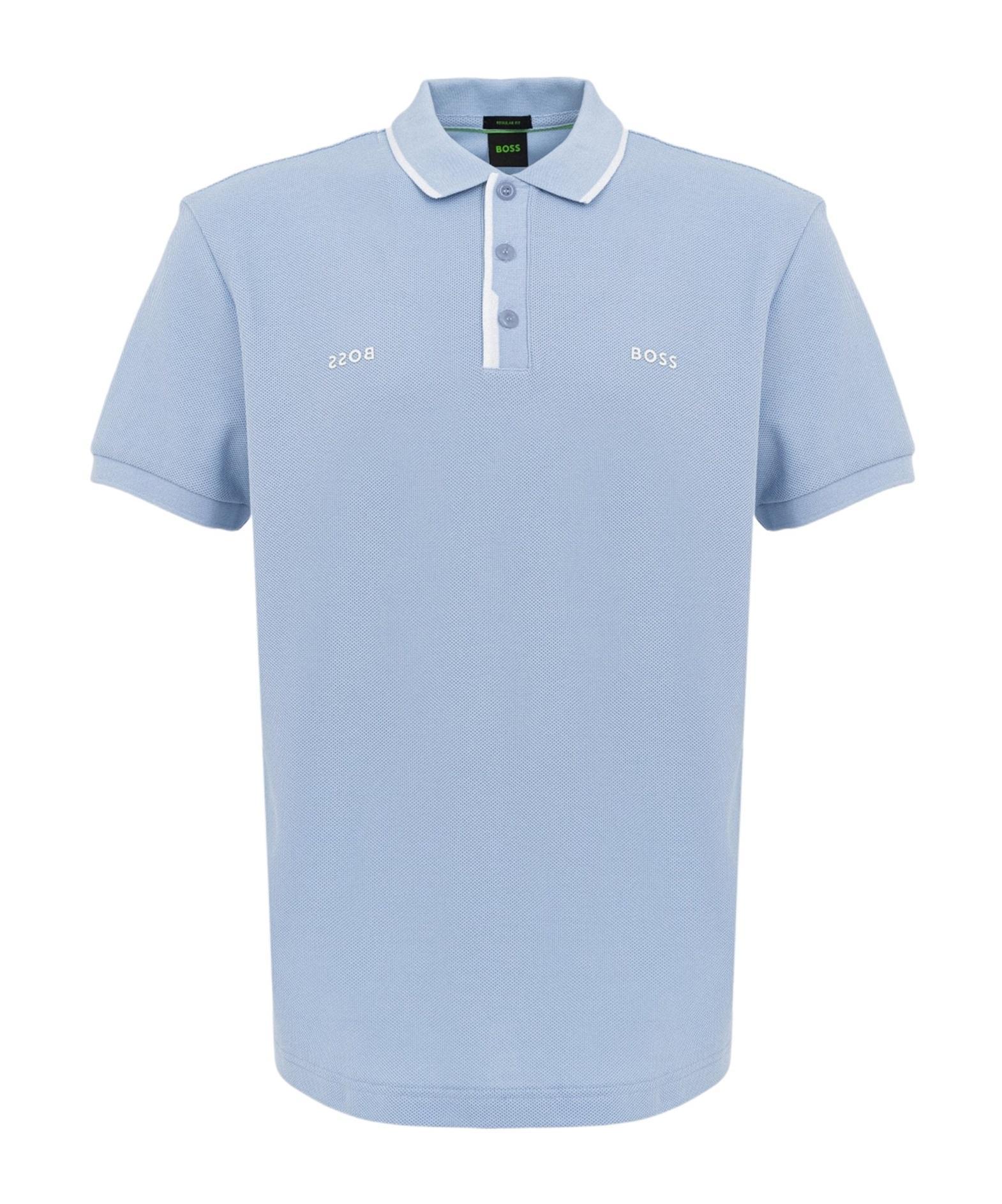 HUGO BOSS Short-sleeved Polo Shirt In Blue Product Image