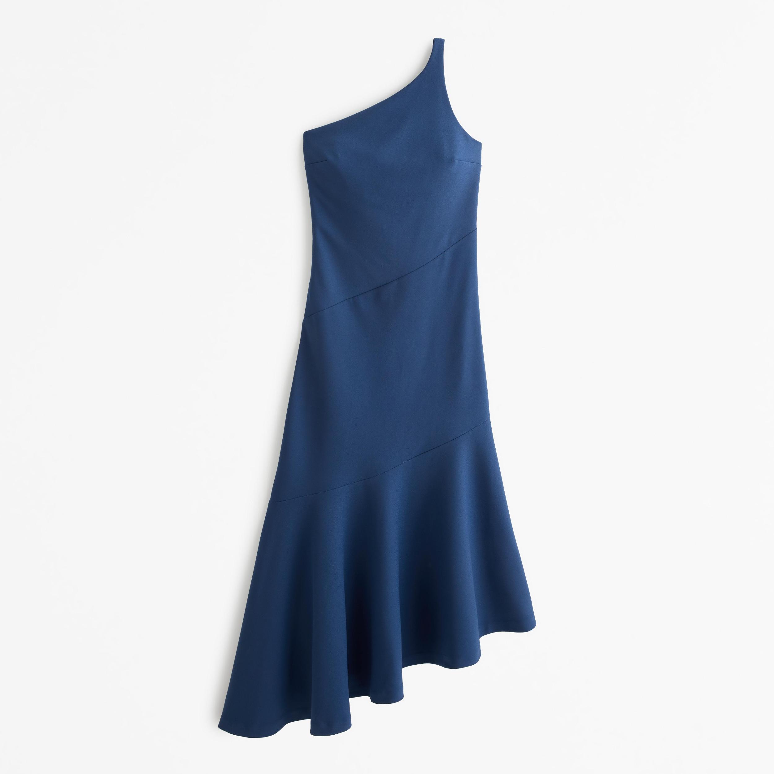 One-Shoulder Asymmetrical Hem Midi Dress Product Image