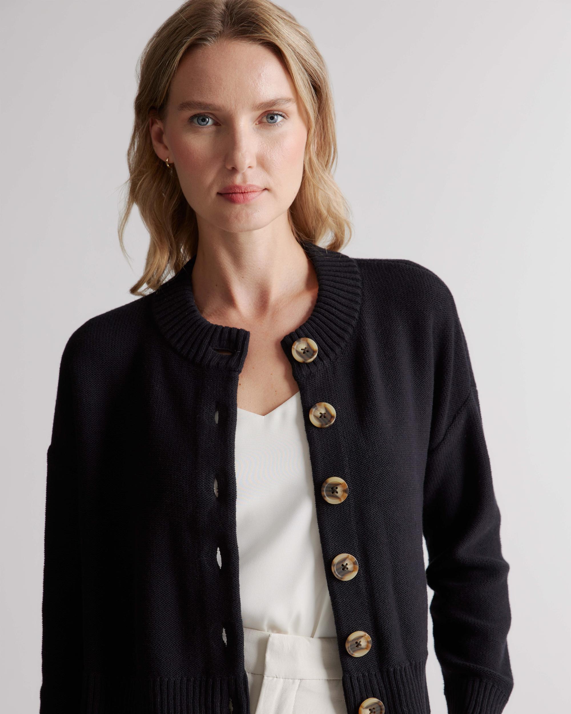 Quince | Women's Cropped Cardigan Sweater Organic Cotton Product Image